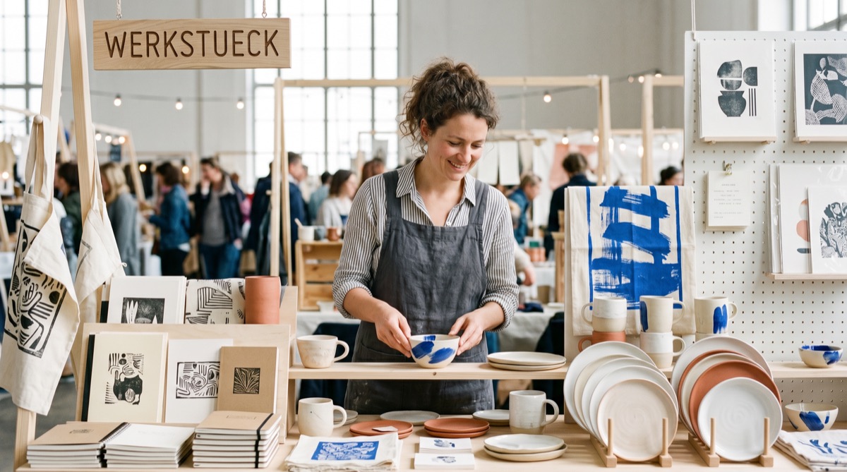 Lena am WERKSTÜCK. Marktstand